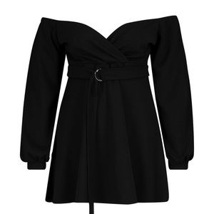 Off the shoulder mini skater dress